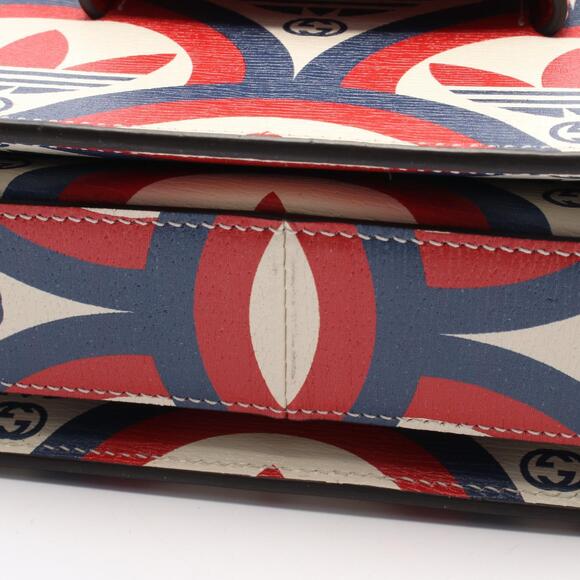 Gucci adidas Horsebit Leather Shoulder Bag Ivory White Navy Blue Red - Picture 5 of 5
